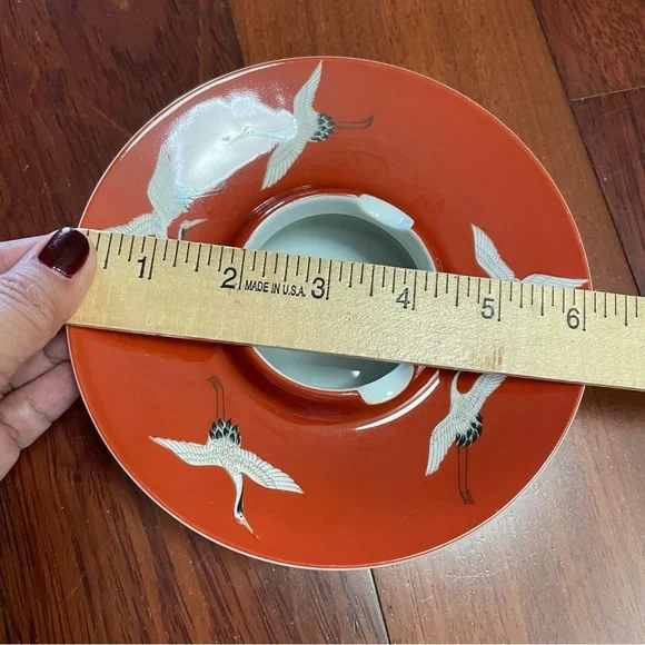 Vintage Noritake Japan Porcelain Vase Ashtray Flying Cranes Artsy Asian Ikebana‎ - Picture 4 of 6